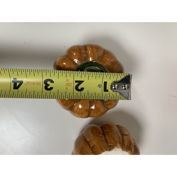 VNT Golden Harvest Pumpkin Candle Holders Set Of 2 Halloween Thanksgiving - Picture 5 of 7